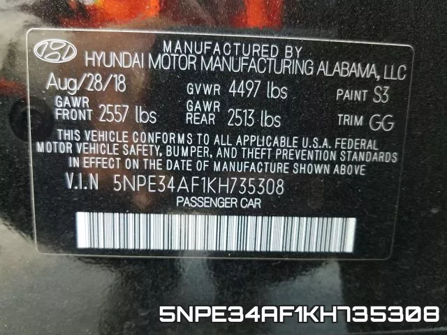 5NPE34AF1KH735308 фото 2
