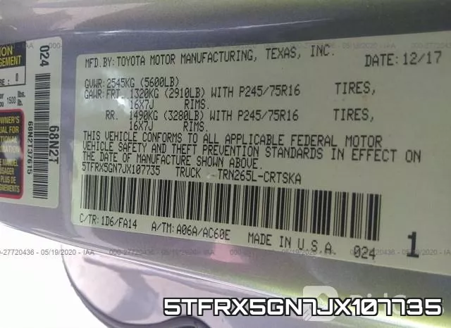 5TFRX5GN7JX107735 фото 10