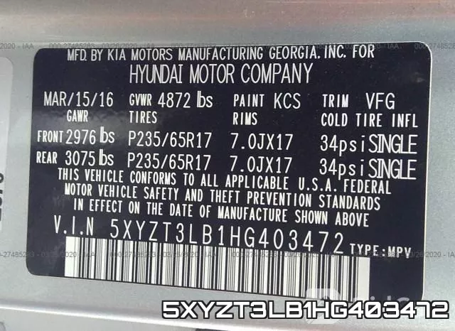 5XYZT3LB1HG403472 фото 10