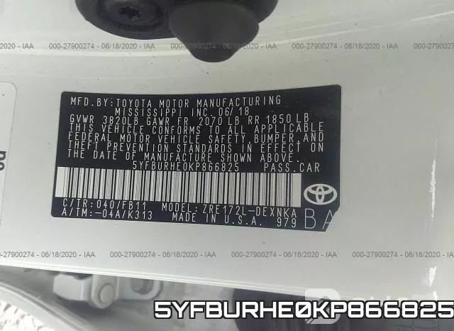 5YFBURHE0KP866825 фото 10