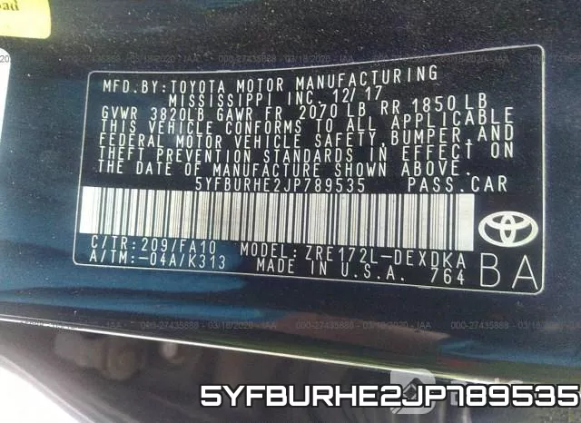 5YFBURHE2JP789535 фото 10