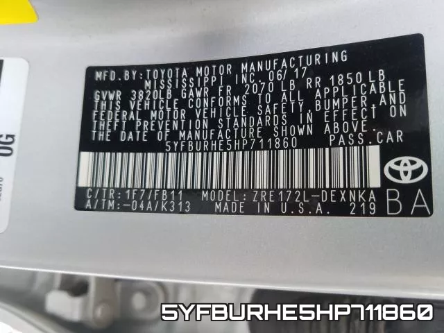 5YFBURHE5HP711860 фото 2