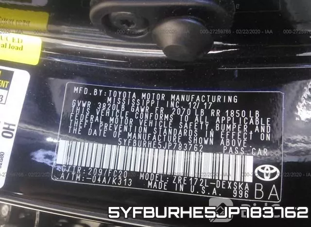 5YFBURHE5JP783762 фото 10