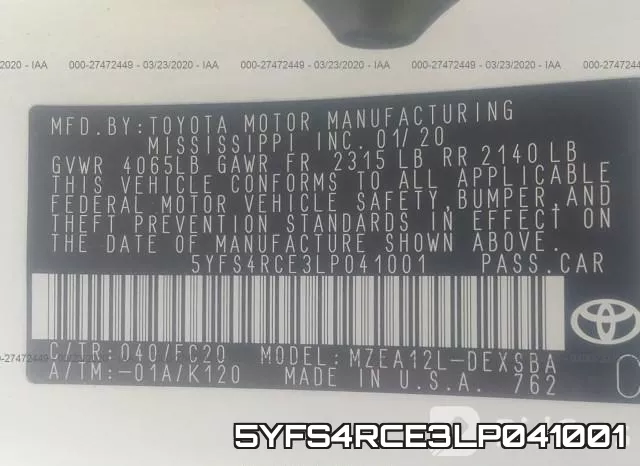 5YFS4RCE3LP041001 фото 10