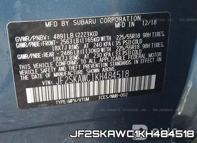 JF2SKAWC1KH484518 фото 10