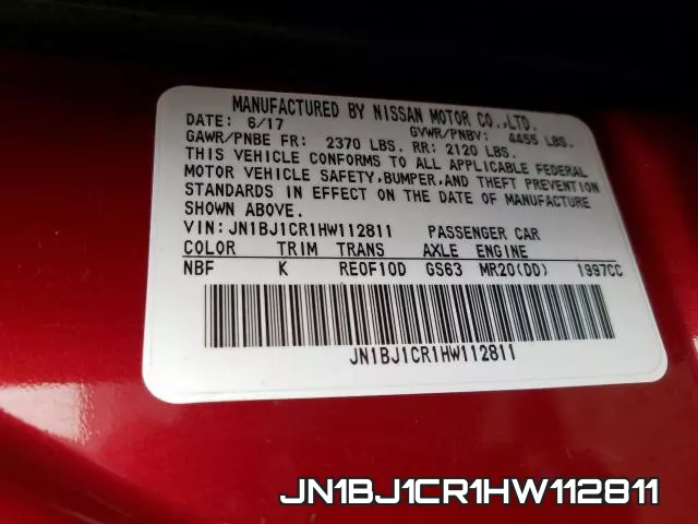 JN1BJ1CR1HW112811 фото 2