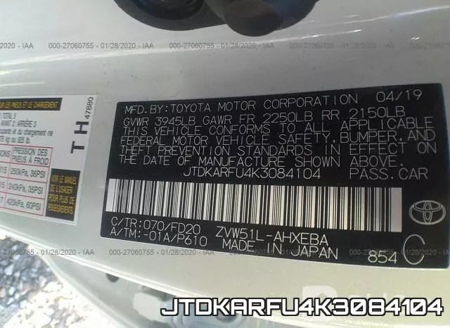 JTDKARFU4K3084104 фото 10