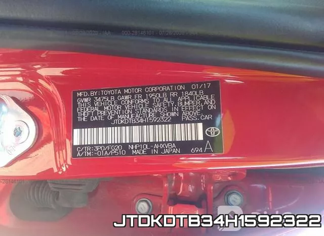JTDKDTB34H1592322 фото 10