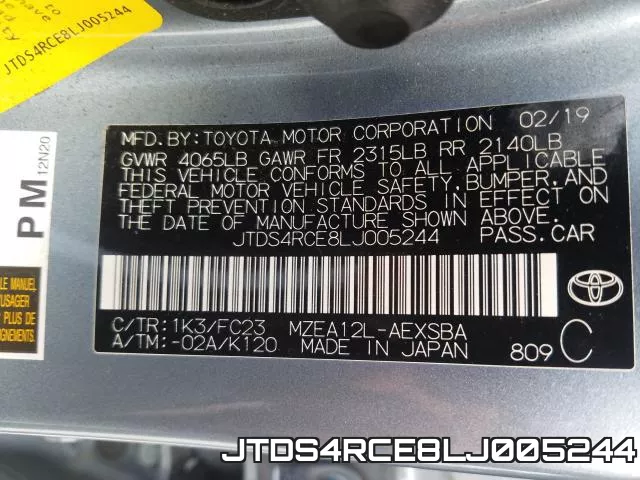 JTDS4RCE8LJ005244 фото 2
