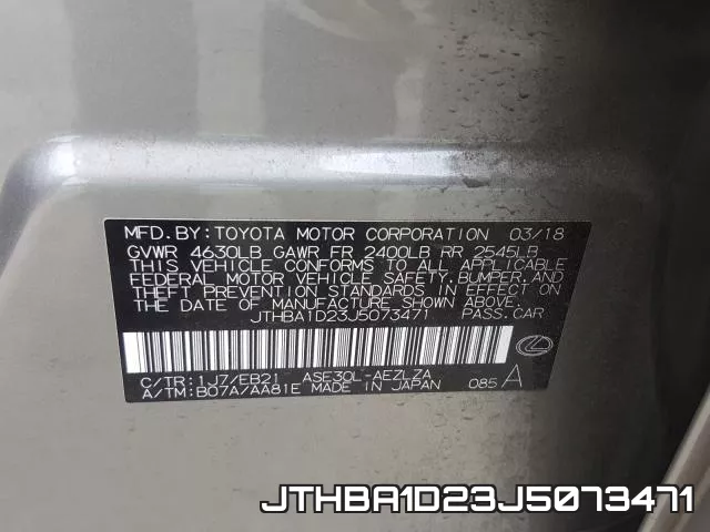 JTHBA1D23J5073471 фото 2
