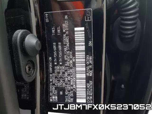 JTJBM7FX0K5237052 фото 2