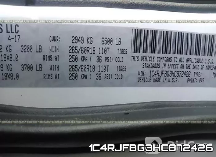 1C4RJFBG3HC872426 фото 10