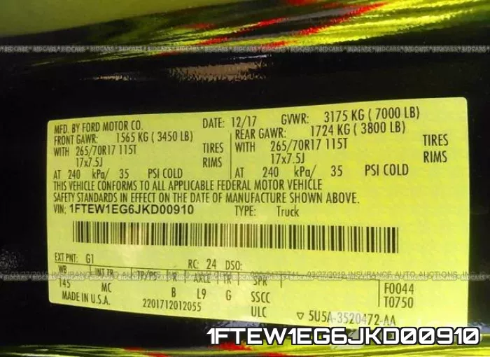 1FTEW1EG6JKD00910 фото 10