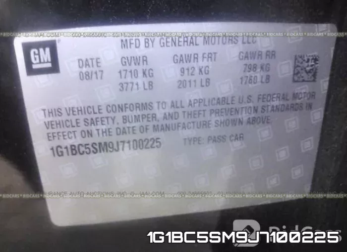 1G1BC5SM9J7100225 фото 10
