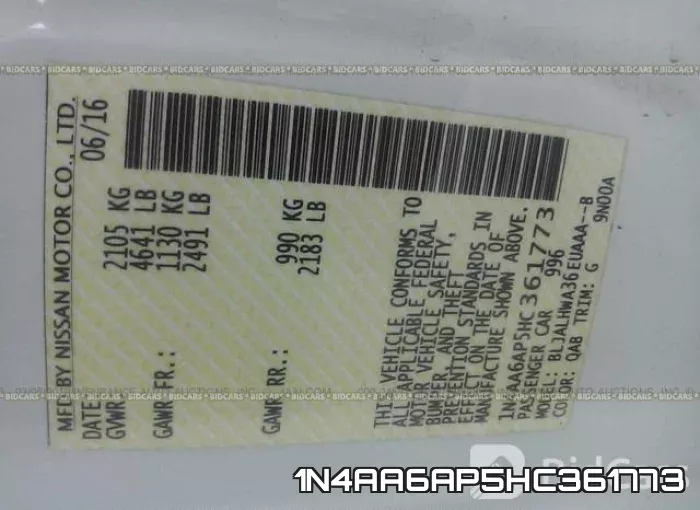 1N4AA6AP5HC361773 фото 9