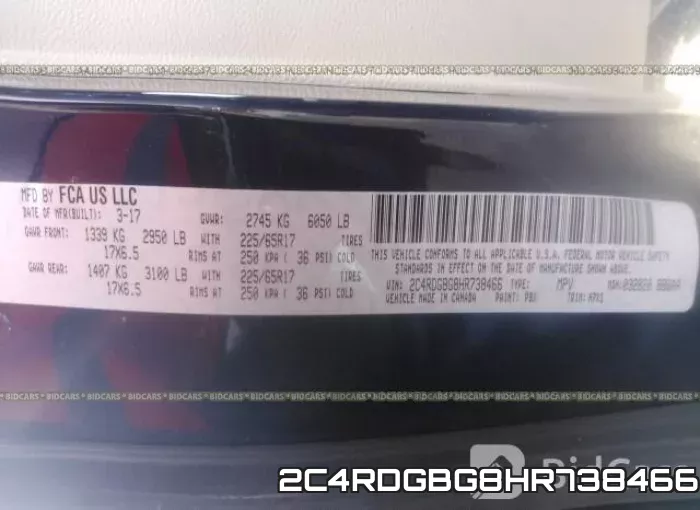 2C4RDGBG8HR738466 фото 10