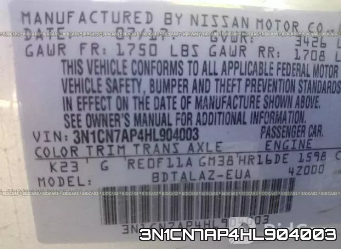 3N1CN7AP4HL904003 фото 10
