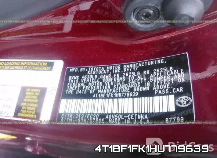 4T1BF1FK1HU779639 фото 10