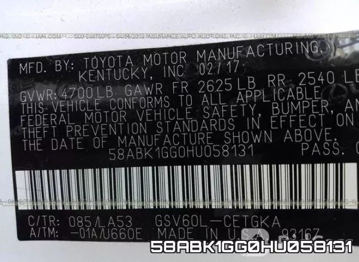 58ABK1GG0HU058131 фото 10