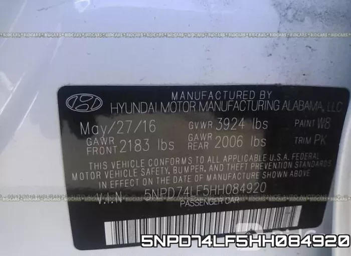 5NPD74LF5HH084920 фото 10