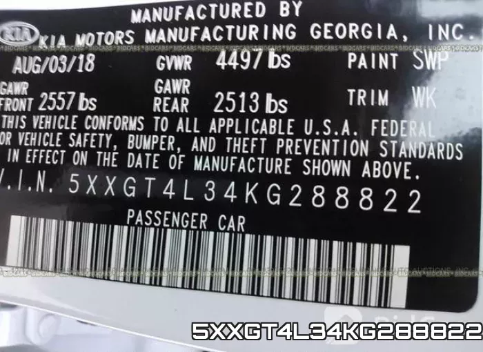 5XXGT4L34KG288822 фото 10