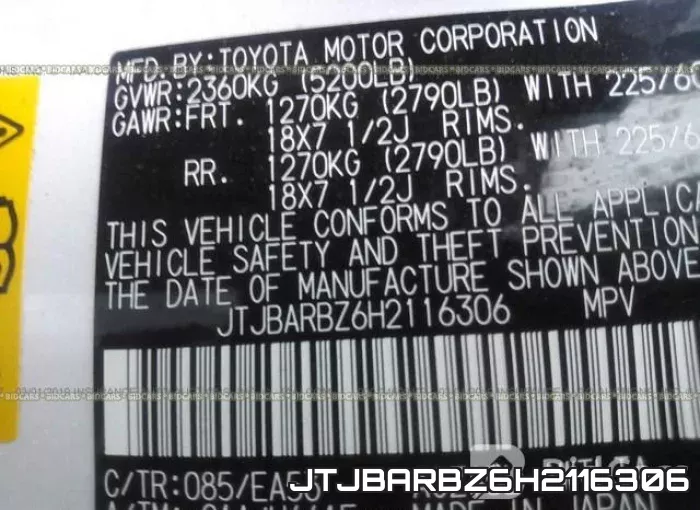 JTJBARBZ6H2116306 фото 10