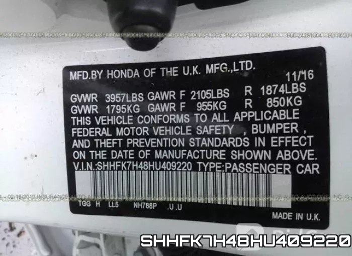 SHHFK7H48HU409220 фото 10