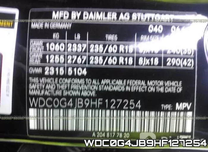 WDC0G4JB9HF127254 фото 10