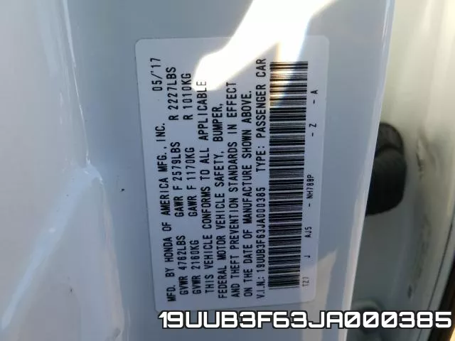 19UUB3F63JA000385 фото 2