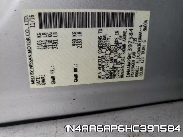 1N4AA6AP6HC397584 фото 2