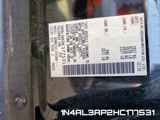 1N4AL3AP2HC177531 фото 2