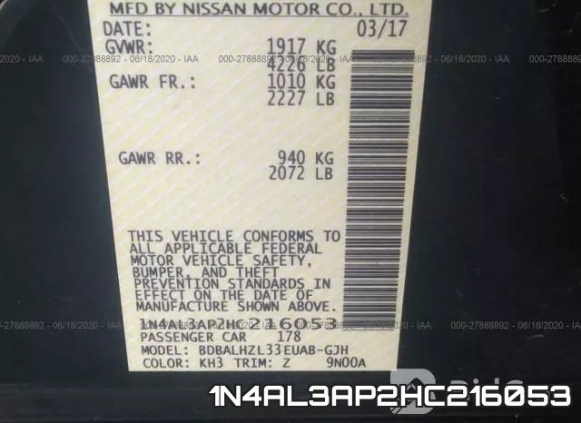 1N4AL3AP2HC216053 фото 10