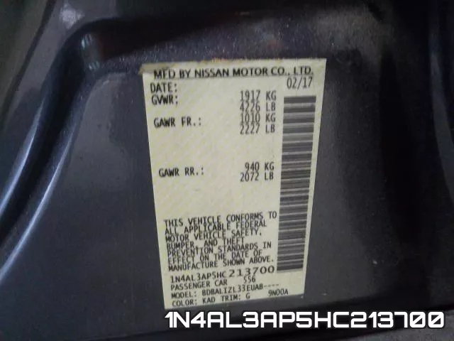 1N4AL3AP5HC213700 фото 2