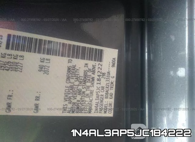 1N4AL3AP5JC184222 фото 10