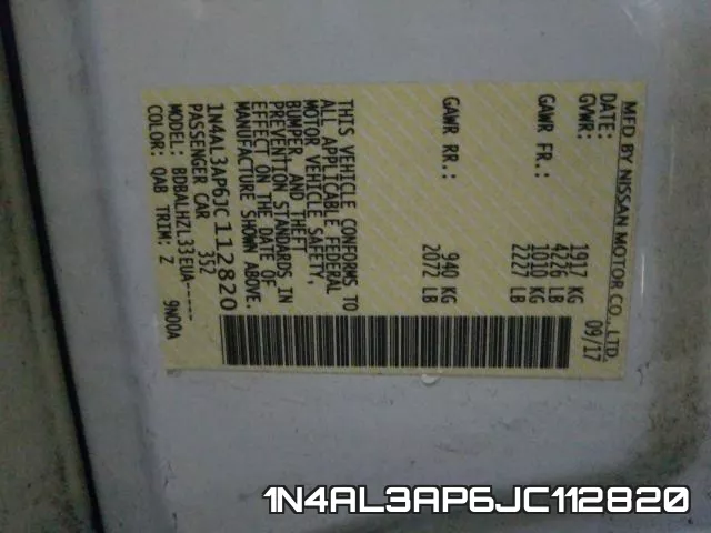 1N4AL3AP6JC112820 фото 2