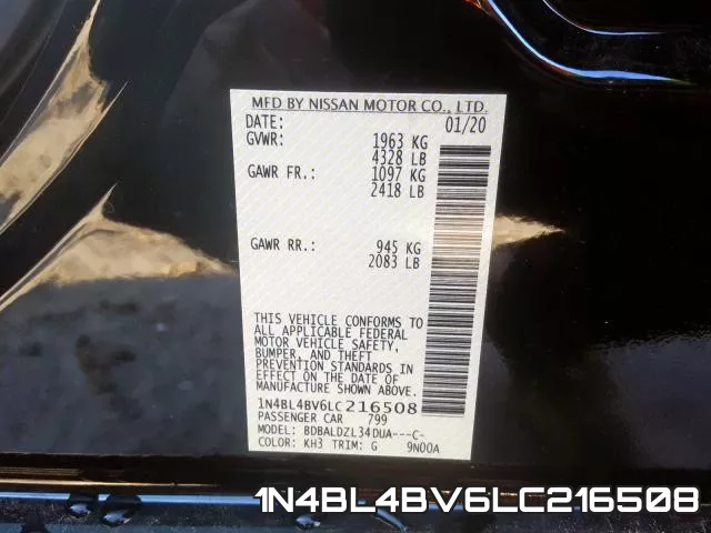 1N4BL4BV6LC216508 фото 2