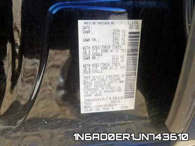 1N6AD0ER1JN743610 фото 2