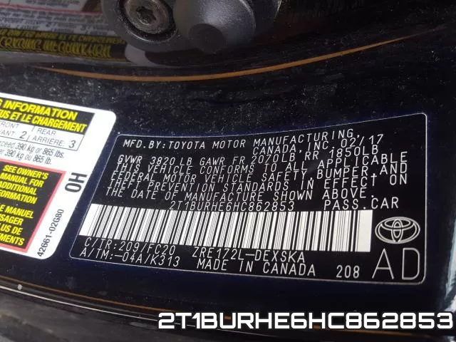 2T1BURHE6HC862853 фото 2