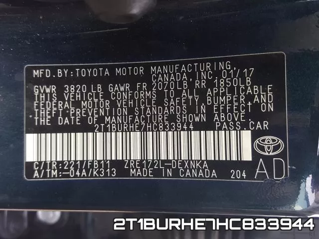 2T1BURHE7HC833944 фото 2