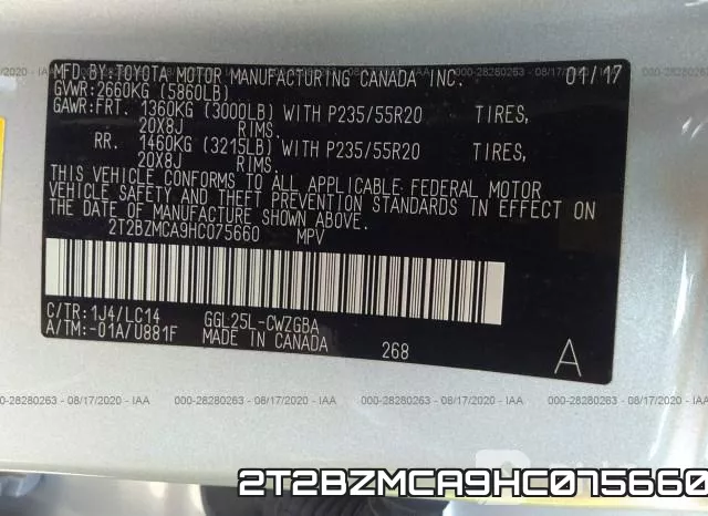 2T2BZMCA9HC075660 фото 10