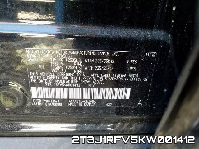 2T3J1RFV5KW001412 фото 2