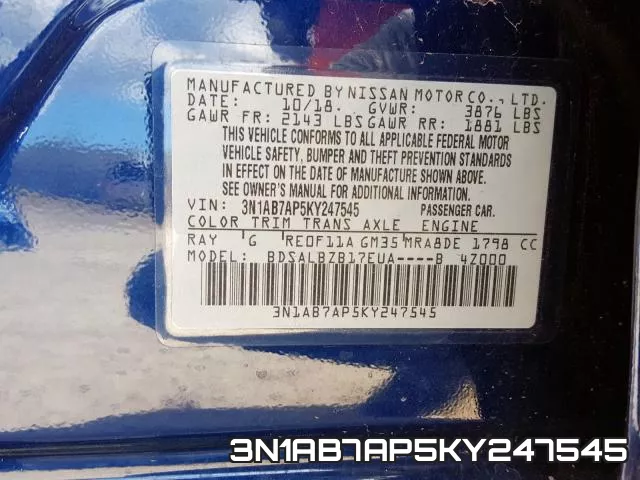 3N1AB7AP5KY247545 фото 2