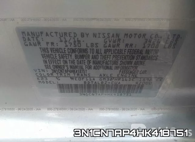 3N1CN7AP4HK418751 фото 10