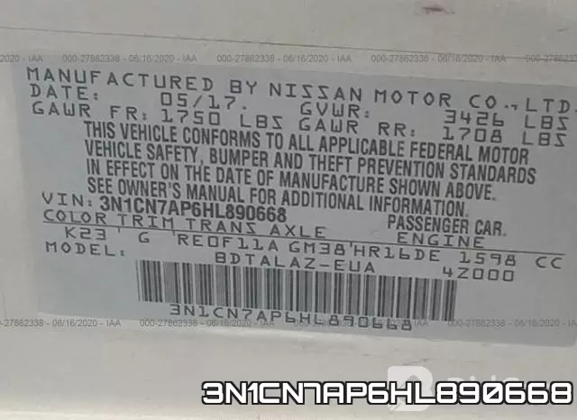 3N1CN7AP6HL890668 фото 10