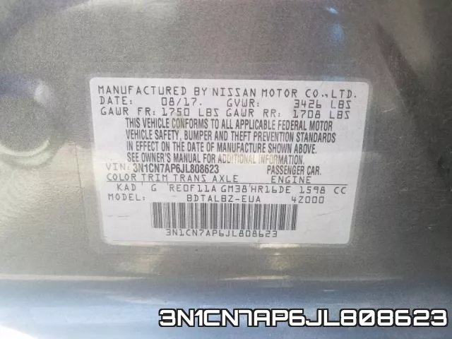 3N1CN7AP6JL808623 фото 2