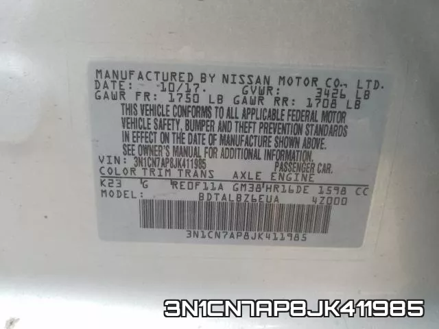 3N1CN7AP8JK411985 фото 2