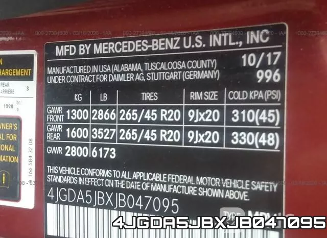 4JGDA5JBXJB047095 фото 10