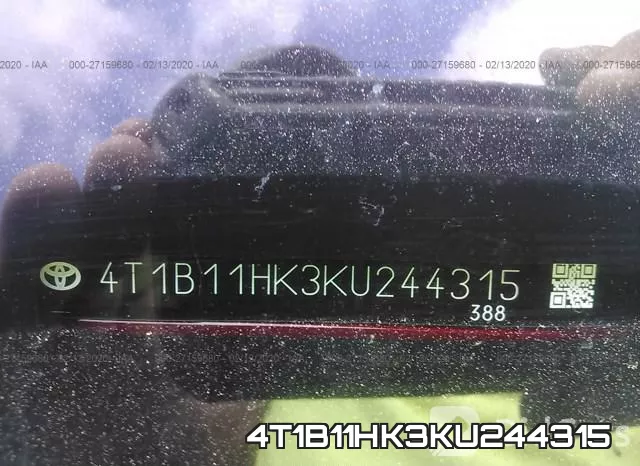 4T1B11HK3KU244315 фото 10
