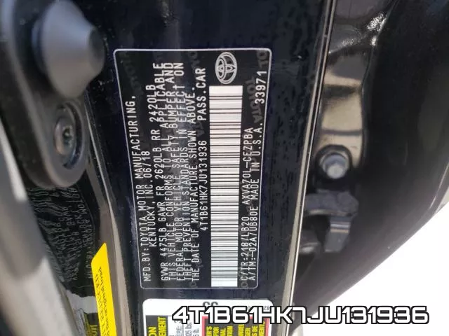 4T1B61HK7JU131936 фото 2