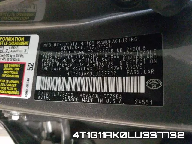 4T1G11AK0LU337732 фото 2